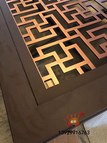 【仿古铜不锈钢格栅售楼部特色仿铜金属景墙】-